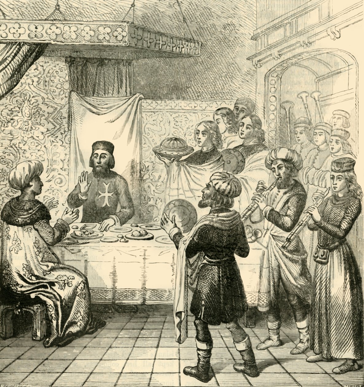 Kolacja Zizim z Wielkim Mistrzem Rodos, 1890. autorstwa Unbekannt