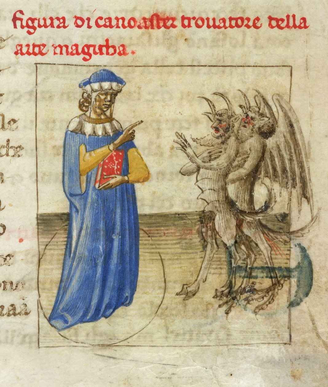 Zoroaster z dwoma demonami Miniatura z Pseudo-Aristotle Secretum Secretorum, 1425 autorstwa Unbekannt
