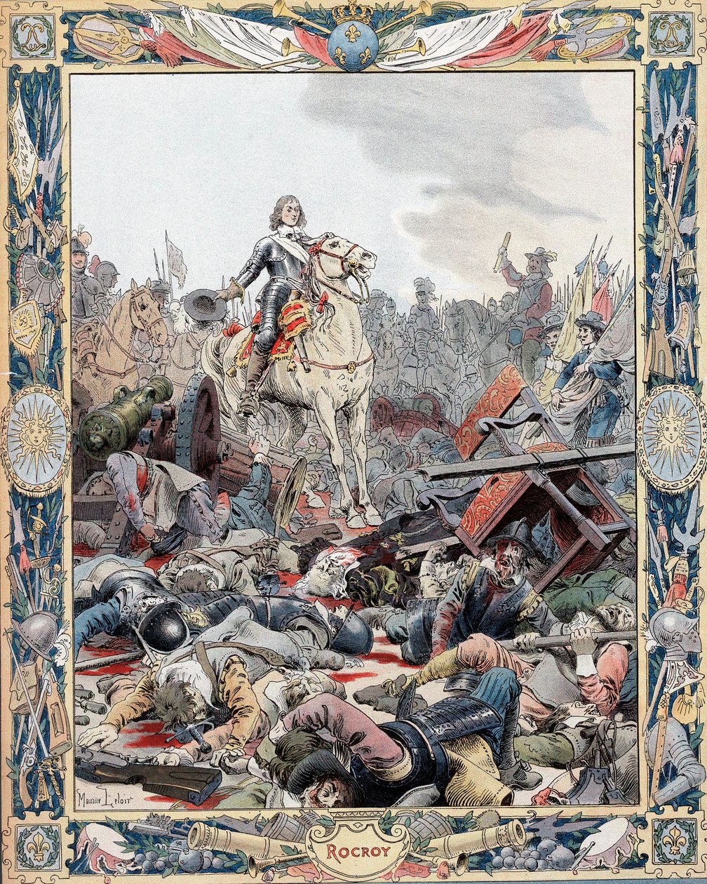 duc dEnghien prowadzący francuskie zwycięstwo nad Hiszpanami, wojna trzydziestoletnia, 1643 c1880 autorstwa Unbekannt