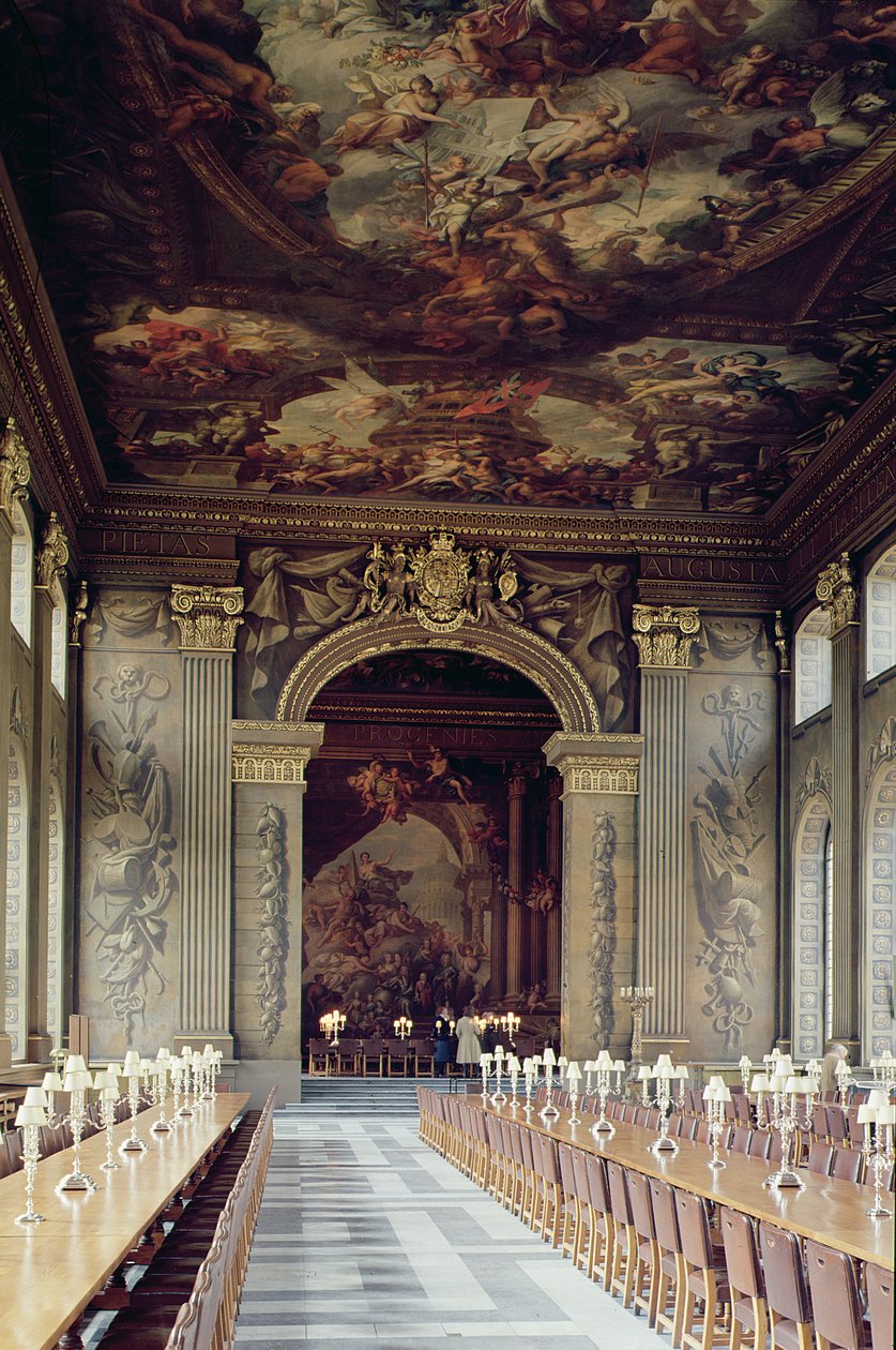 Sufit wejścia do Painted Hall, Old Royal Naval College, Greenwich, Londyn autorstwa Unbekannt Unbekannt