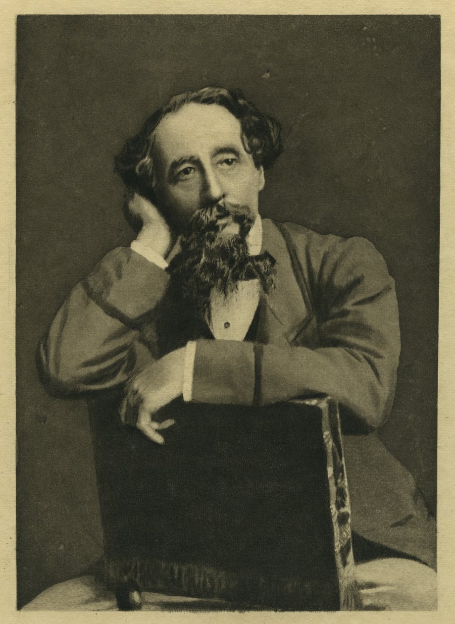 Charles Dickens, portret po fotografii Herbert Watkins (ur. 1828) (mezzotinta) autorstwa Unbekannt Unbekannt