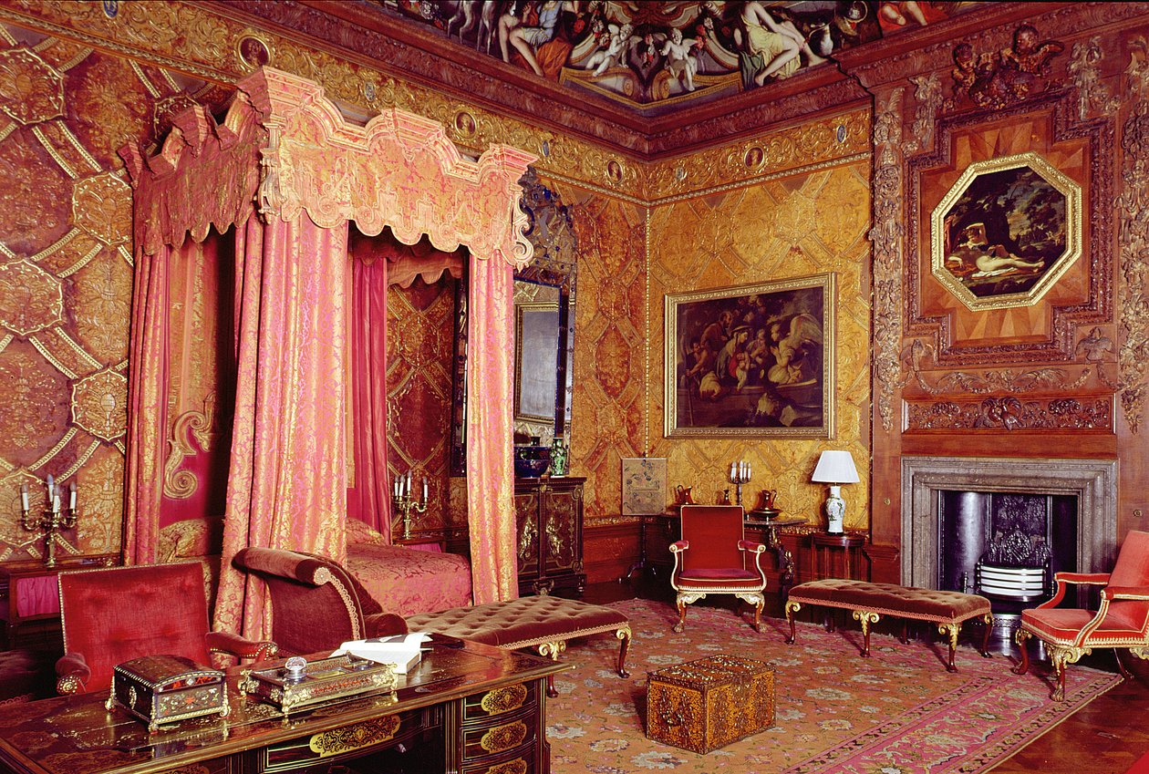 Chatsworth House, sypialnia reprezentacyjna 1687-1707, Derbyshire, Wielka Brytania autorstwa Unbekannt Unbekannt
