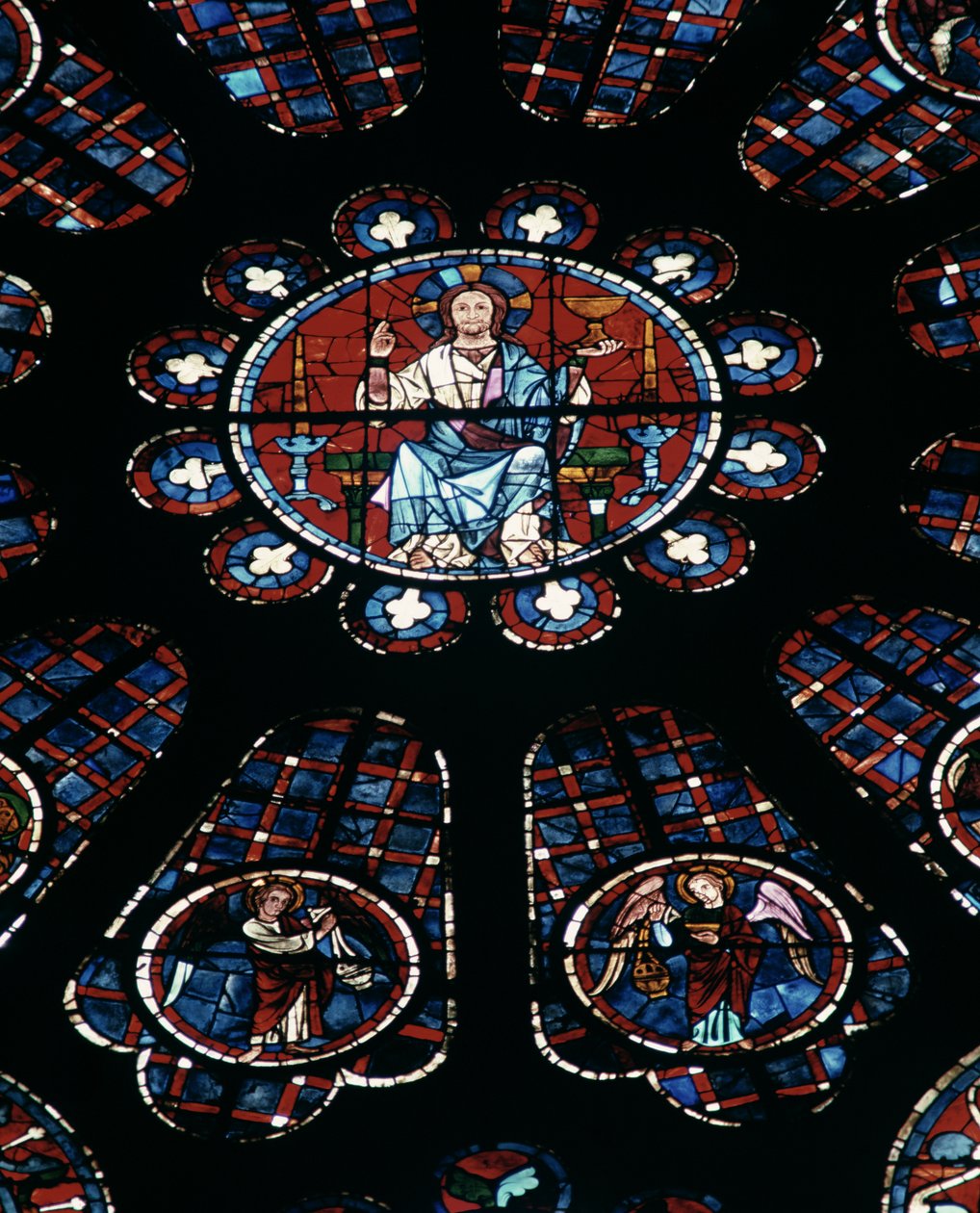 Chrystus w majestacie; rozeta południowa, ok. 1226 autorstwa Unbekannt Unbekannt