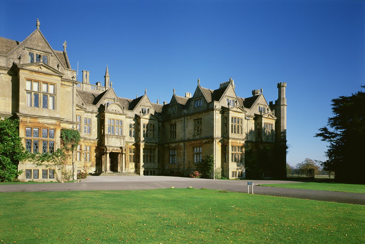 Widok zewnętrzny centralnej części domu, Corsham Court, Wiltshire autorstwa Unbekannt Unbekannt