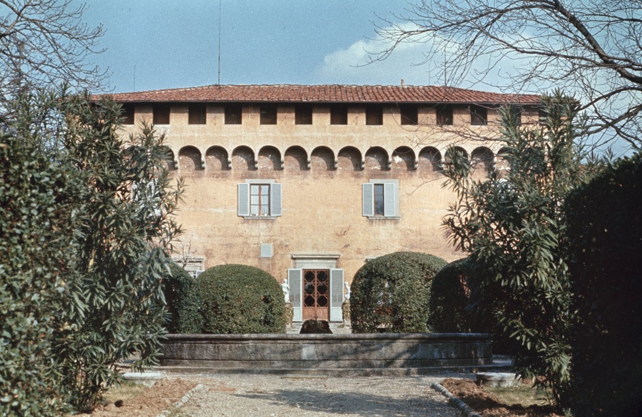 Fasada autorstwa Michelozza di Bartolommeo z Villa Medicea di Careggi, Florencja, Toskania, Włochy autorstwa Unbekannt Unbekannt