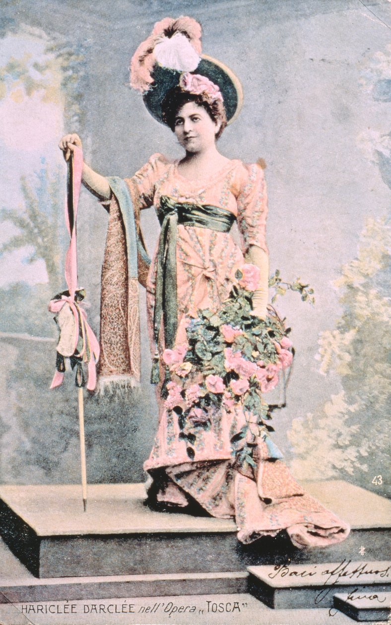 Hariclea Darclee w operze „Tosca” Giacomo Pucciniego (1858-1924) 1900 (zdjęcie kolorowe) autorstwa Unbekannt Unbekannt