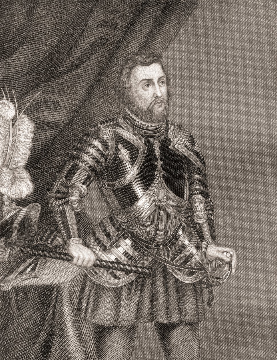 Hernán Cortés de Monroy y Pizarro, z Historii podboju Meksyku, opublikowanej 1850 autorstwa Unbekannt Unbekannt