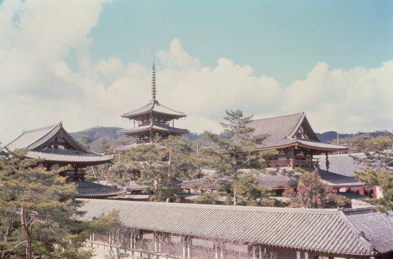 Świątynia Horyu-ji, prefektura Nara, Japonia, zbudowana w 607 rne autorstwa Unbekannt Unbekannt