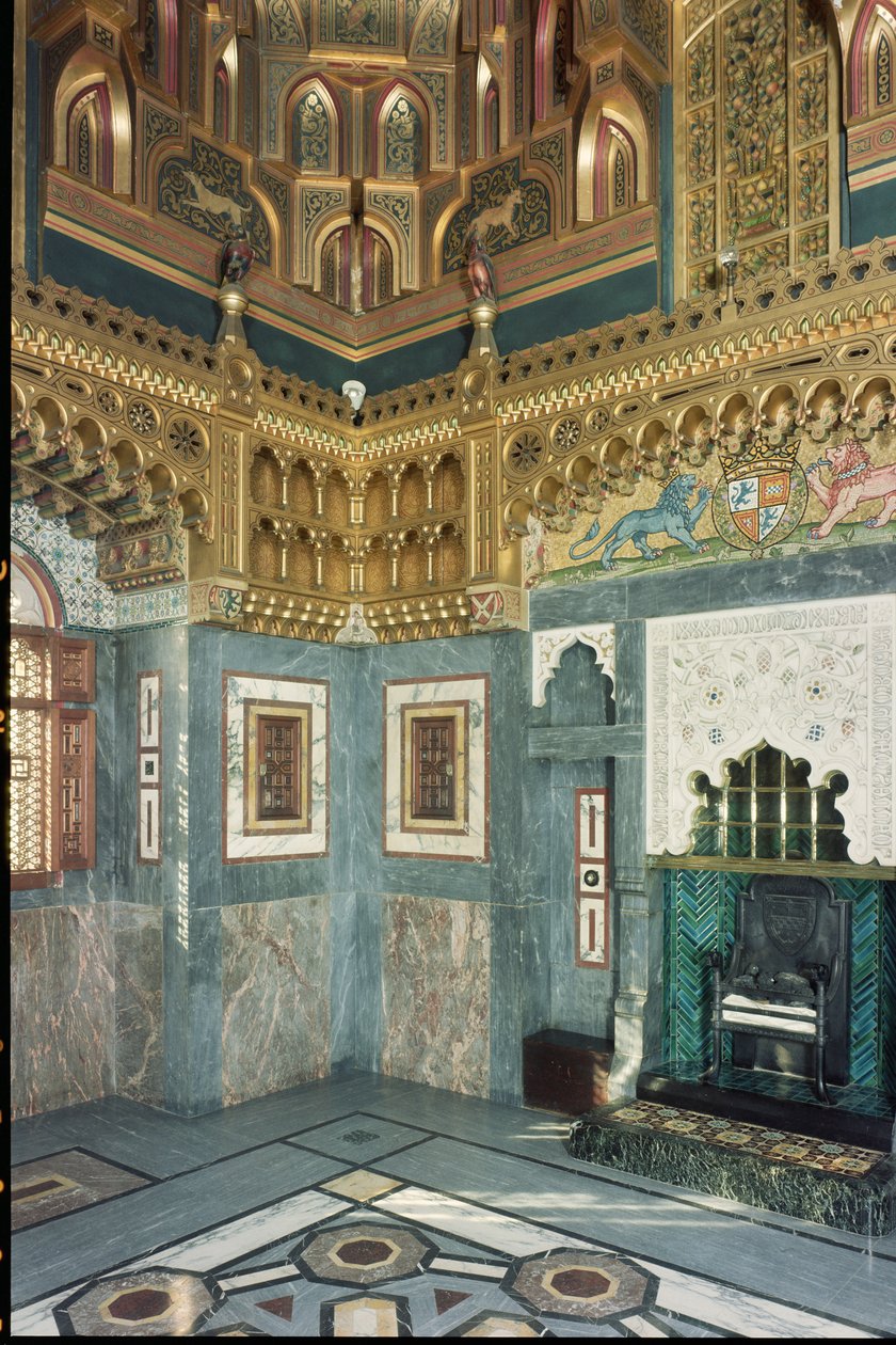 Wnętrze, zamek w Cardiff, Walia, zbudowany ok. 1875 r. autorstwa Unbekannt Unbekannt