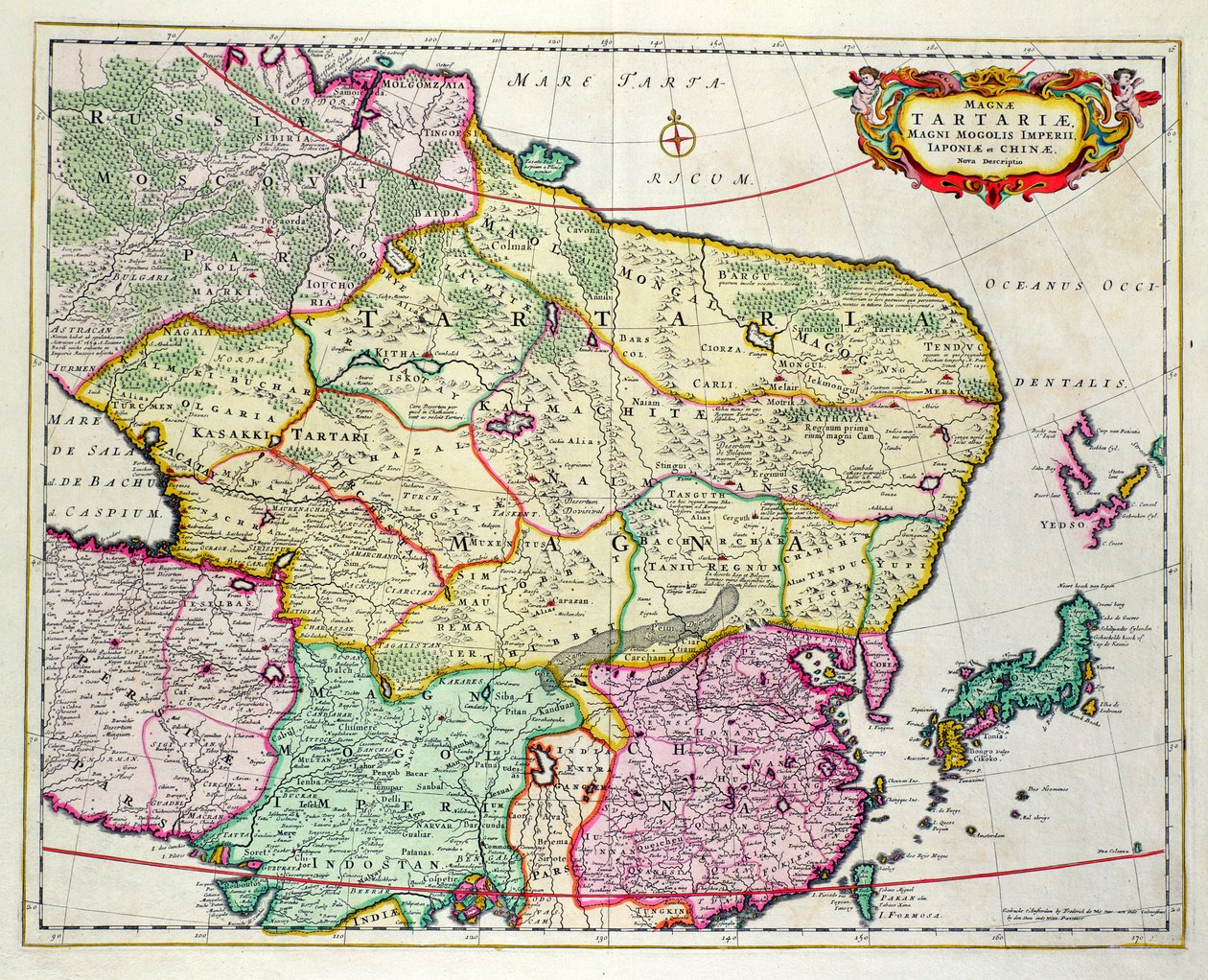 Mapa Mongolii przedstawiająca Japonię i Chiny, ok. 1680, autorstwa Fredericka de Wit autorstwa Unbekannt Unbekannt