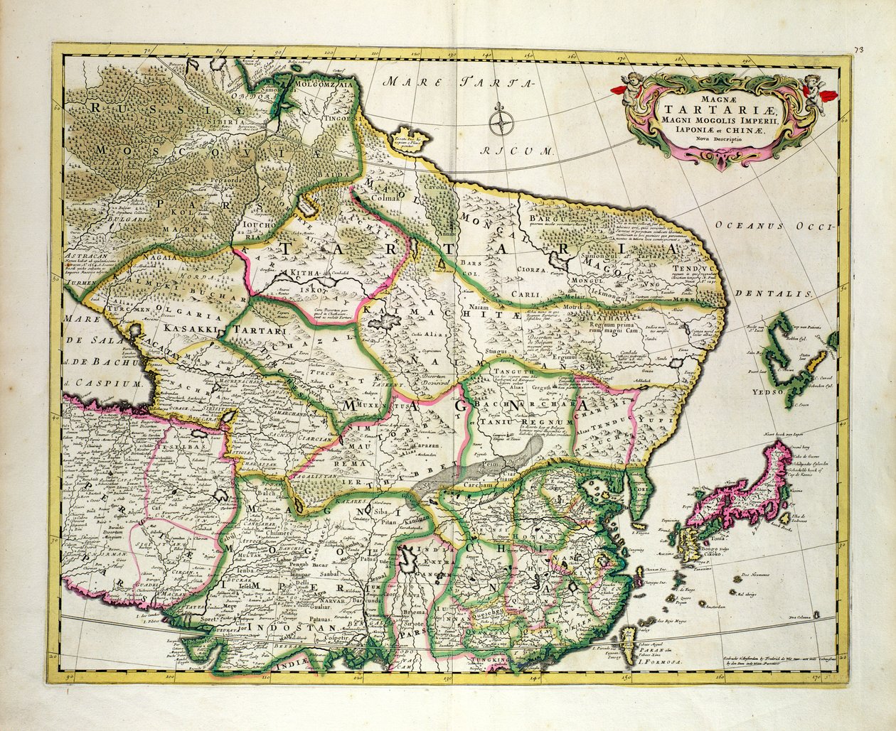 Mapa Mongolii przedstawiająca część Rosji, Japonii i Chin, ok. 1680, autorstwa Fredericka de Wit autorstwa Unbekannt Unbekannt