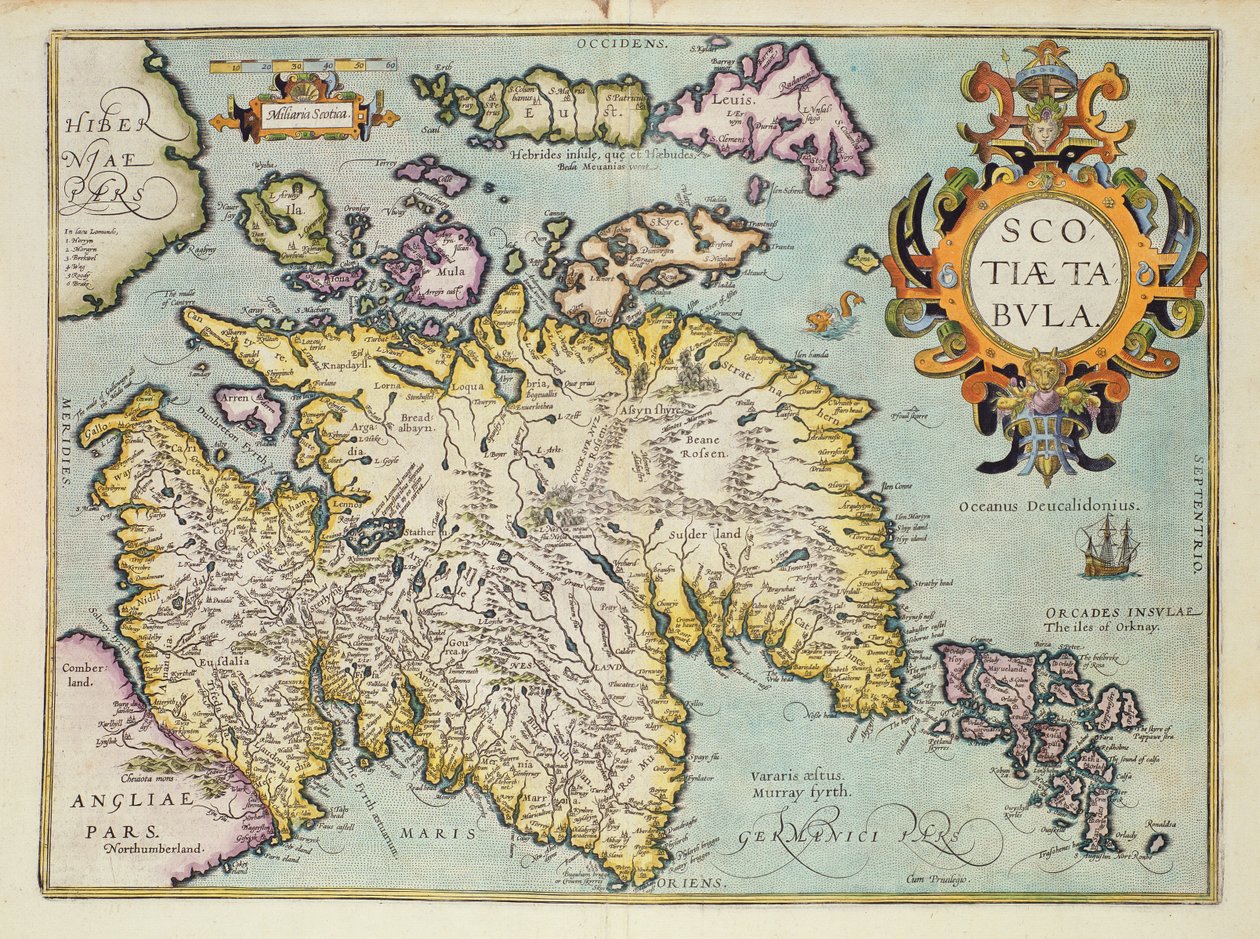 Mapa Szkocji, Miliaria Scotia autorstwa Unbekannt Unbekannt