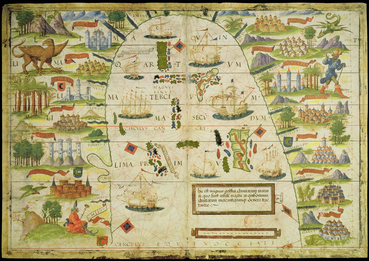 Mapa Morza Chińskiego, z faksymile „Atlasu Millera” Pedro i Jorge Reinel oraz Lopo Homema, wykonana w 1519 roku autorstwa Unbekannt Unbekannt