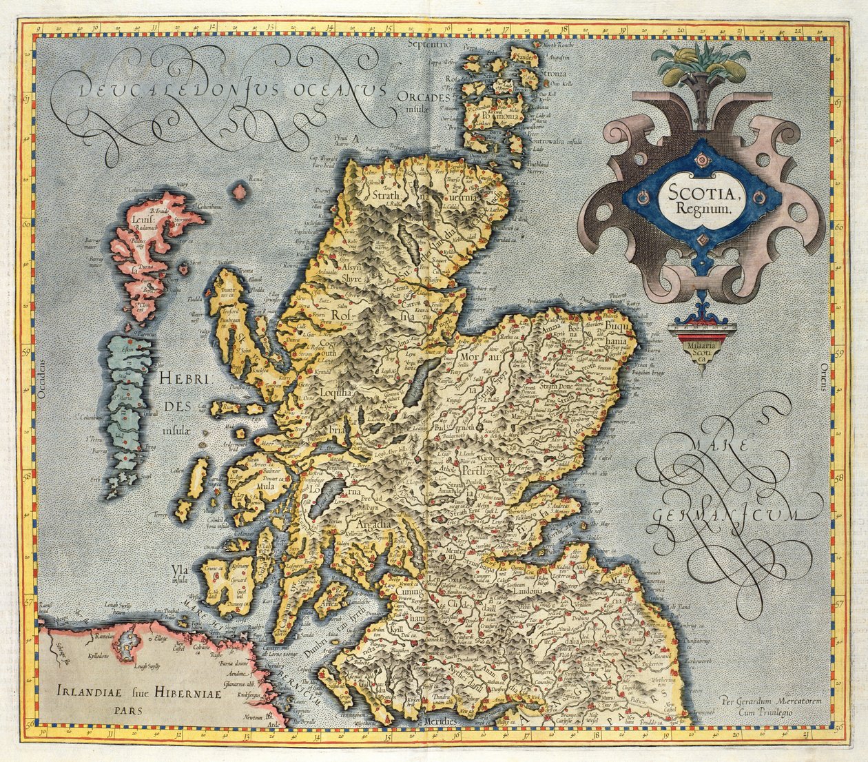 Mapa Królestwa Szkocji, XVII-wieczna Scotia Regnum (pod wpływem Atlasu Mercators) autorstwa Unbekannt Unbekannt