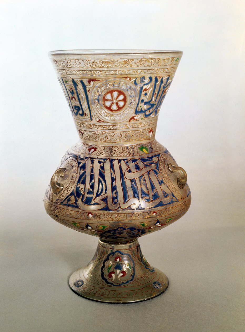 Lampa do meczetu, z dedykacją dla Shibi-Abdanii Kafur ar-Rumi, połowa XIV w. (szkło emaliowane) autorstwa Unbekannt Unbekannt