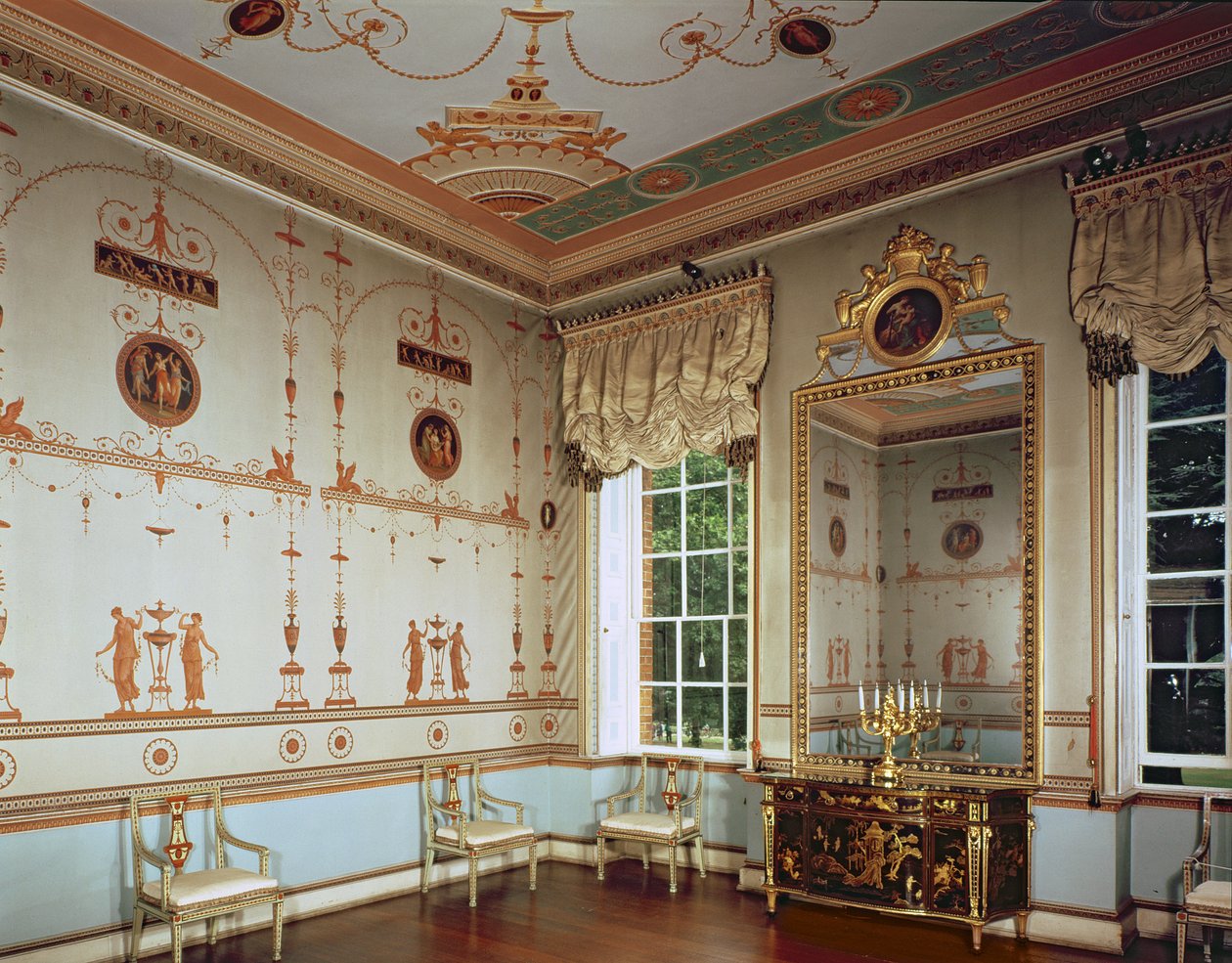 Osterley Park, The Etruscan Room, zbudowany przez Roberta Adama (1728-92) rozpoczęty w 1761, Middlesex, Wielka Brytania autorstwa Unbekannt Unbekannt