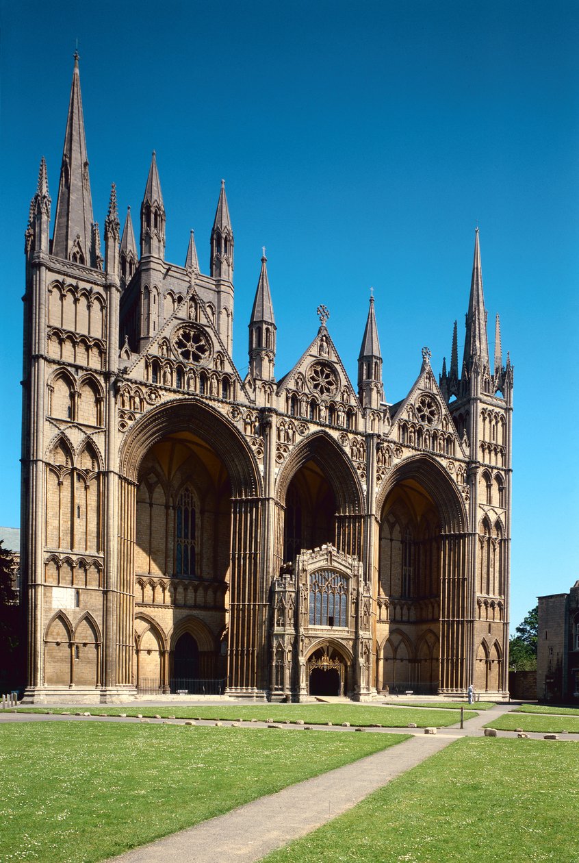 Katedra w Peterborough, szkoła angielska (XIII w.), Front Zachodni, zbudowana ok. 1200-10, Cambridgeshire, Wielka Brytania autorstwa Unbekannt Unbekannt