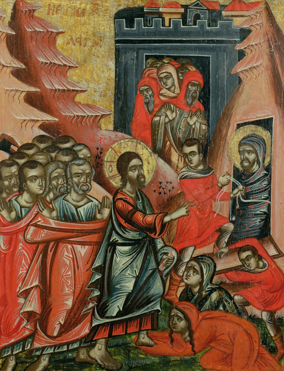 Wskrzeszenie Łazarza, grecka ikona z Epiru, 1611 autorstwa Unbekannt Unbekannt