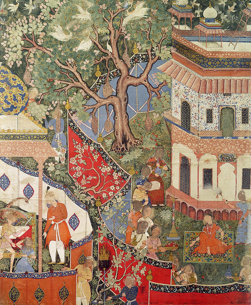 Rustam odkrywa dziewczynę, która zdradziła jego miłość Mihr Afruzowi, z "Hamzanamy" (Księgi Hamzy) z Indii lub Pakistanu, ok. 1562-77 (nieprzezroczysty wc na bawełnie) autorstwa Unbekannt Unbekannt