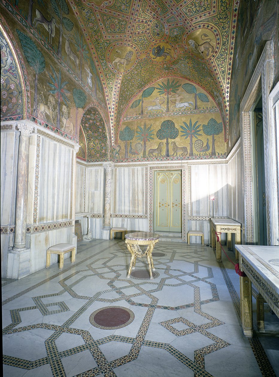 Sala di Ruggero autorstwa arabskich i bizantyjskich rzemieślników, Palazzo dei Normanni, Palermo, Włochy autorstwa Unbekannt Unbekannt