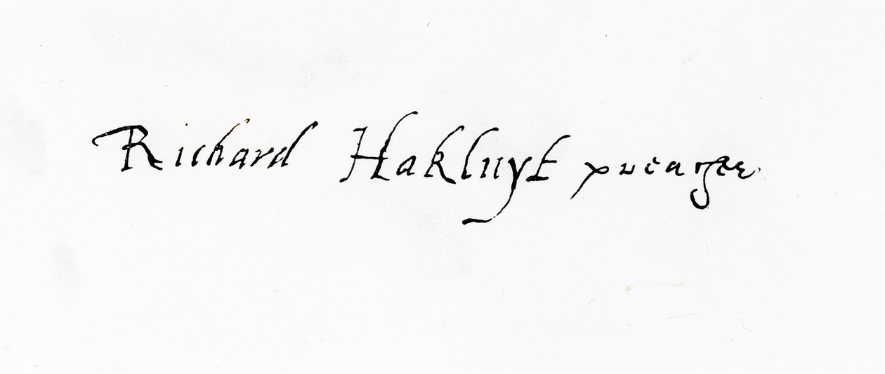 Podpis Richarda Hakluyta (ok. 1552-1616) autorstwa Unbekannt Unbekannt
