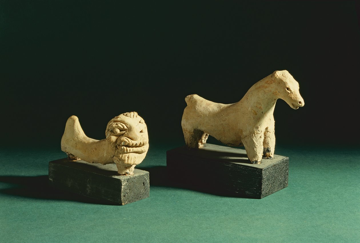 Lew i koń z terakoty, Mohenjodaro 2300-1750 pne autorstwa Unbekannt Unbekannt