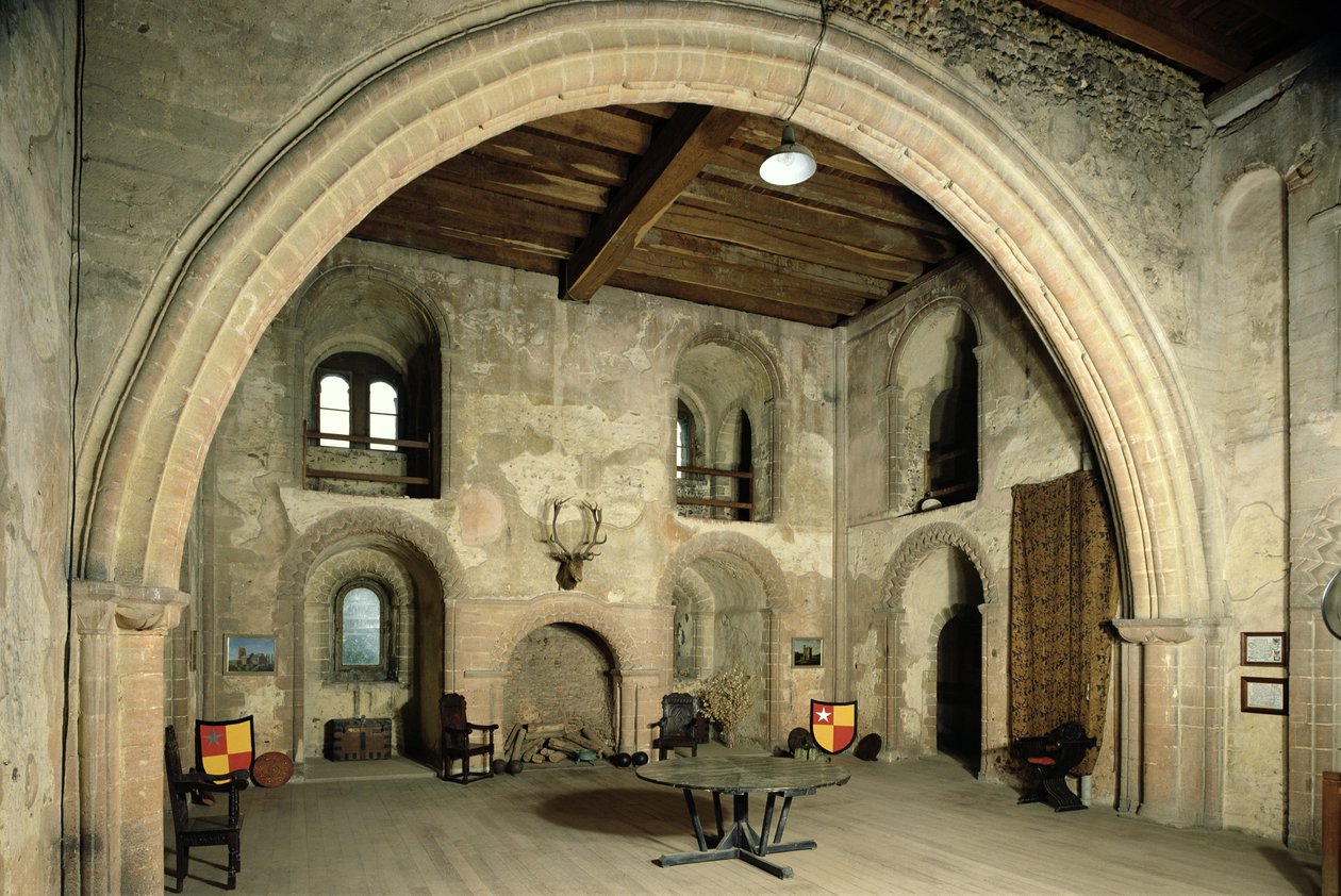 Sala bankietowa, zamek Hedingham, szkoła angielska, XII w., Essex, Wielka Brytania autorstwa Unbekannt Unbekannt