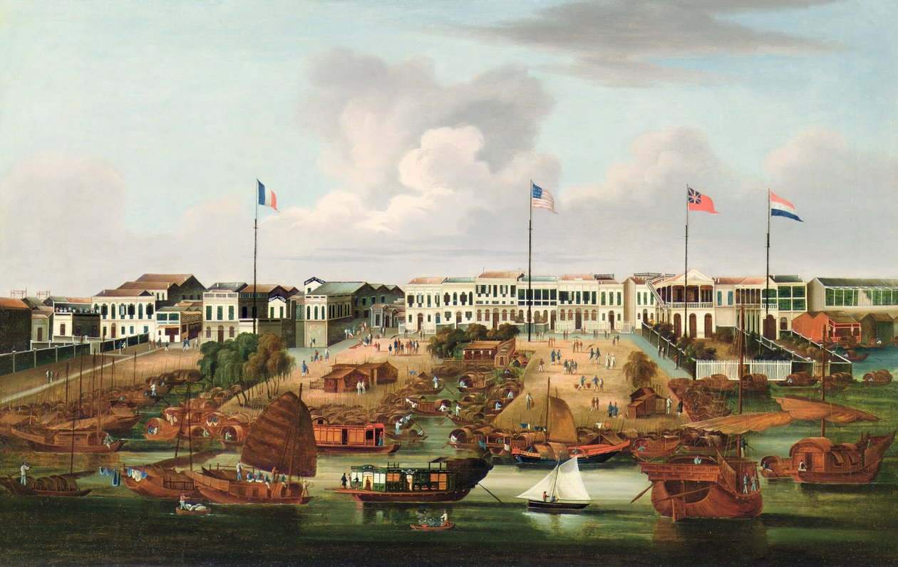 Hongowie z Kantonu - handel chiński, ok. 1850 r. autorstwa Unbekannt Unbekannt