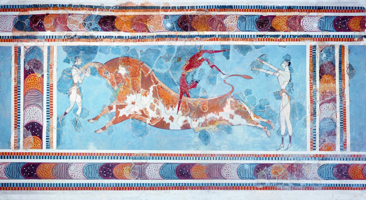 Fresk Toreador, Pałac w Knossos, Kreta, ok. 1500 pne autorstwa Unbekannt Unbekannt