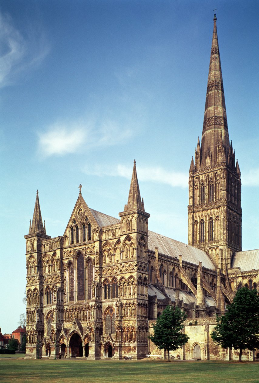 Widok katedry w Salisbury od południowego zachodu, 1220-58 autorstwa Unbekannt Unbekannt