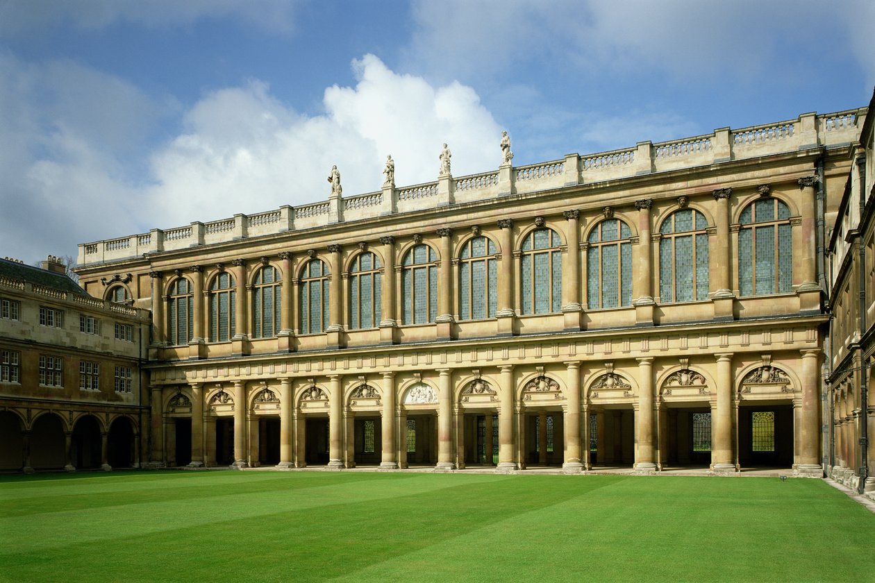 Widok na Wielki Dwór Biblioteki Wren, Trinity College, Cambridge autorstwa Unbekannt Unbekannt