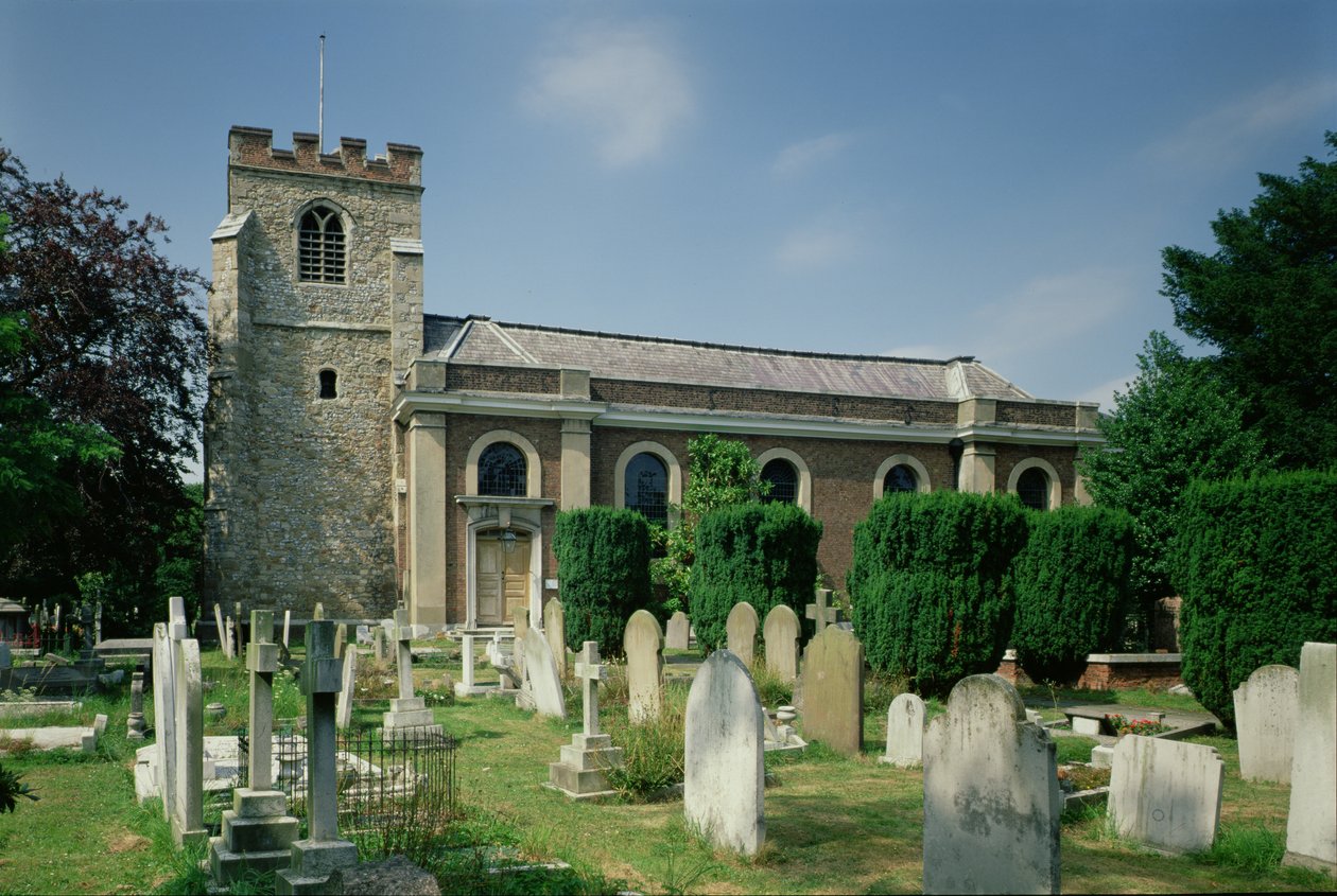Widok na St. Lawrence Whitchurch, Little Stanmore, Londyn autorstwa Unbekannt Unbekannt