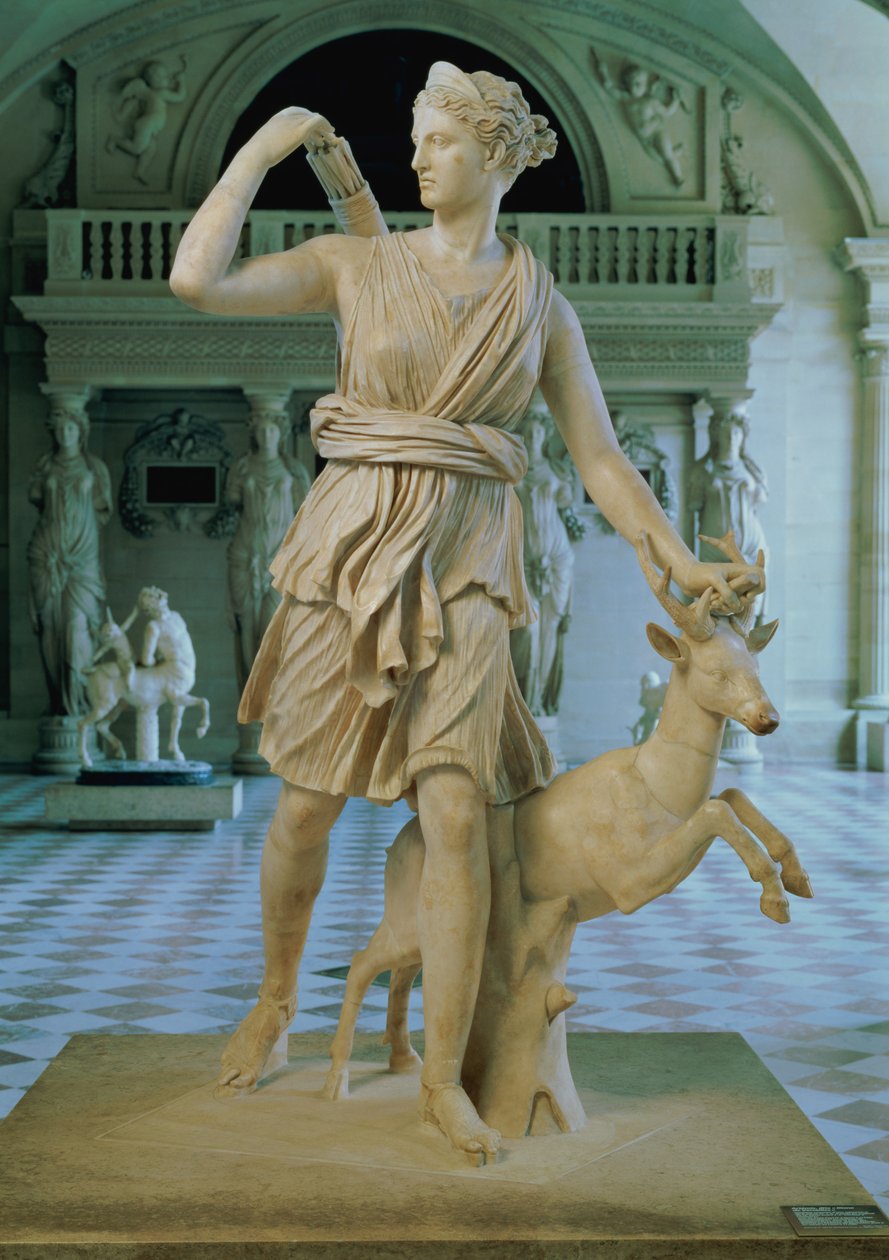 Artemida Łowczyni, znana jako „Diana Wersalska”, rzymska kopia adaptacji oryginału z IV wieku p.n.e. przypisywanej Leocharesowi z II wieku p.n.e. autorstwa Unbekannt Unbekannt