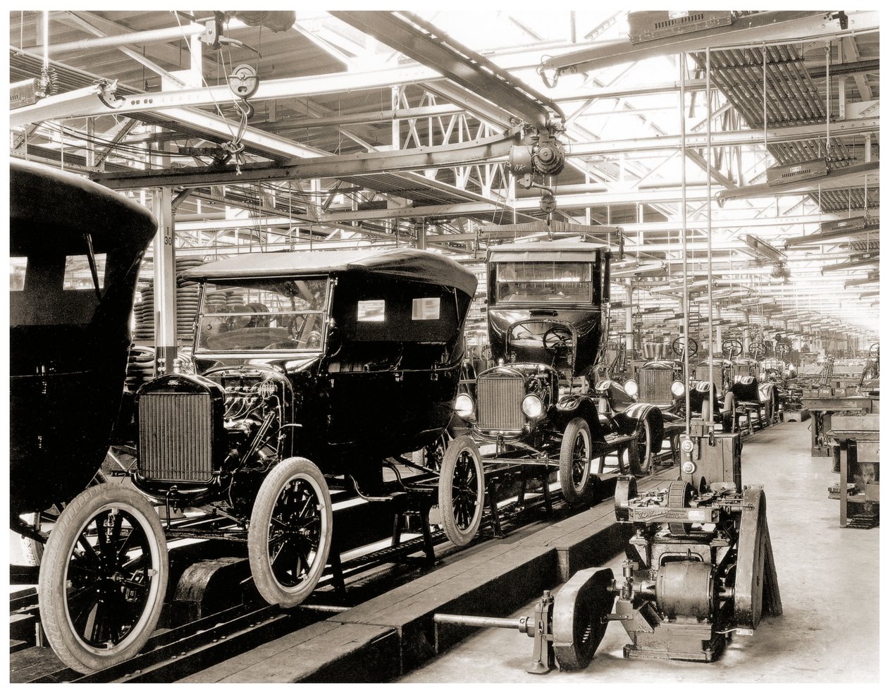 Linia montażowa Forda, Detroit. 1924 autorstwa Unbekannt Unbekannt