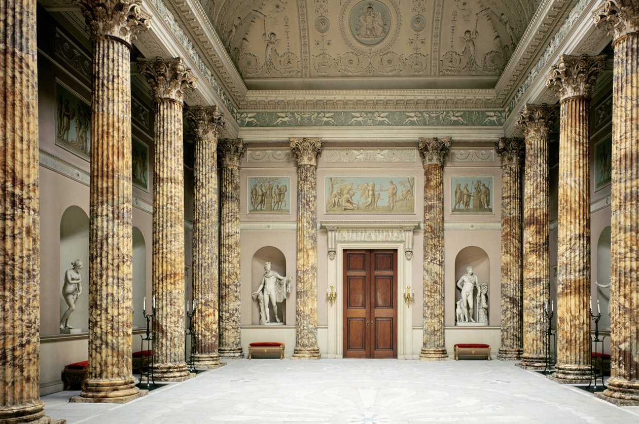 Wnętrze sali marmurowej, sala Kedleston, Derbyshire autorstwa Unbekannt Unbekannt