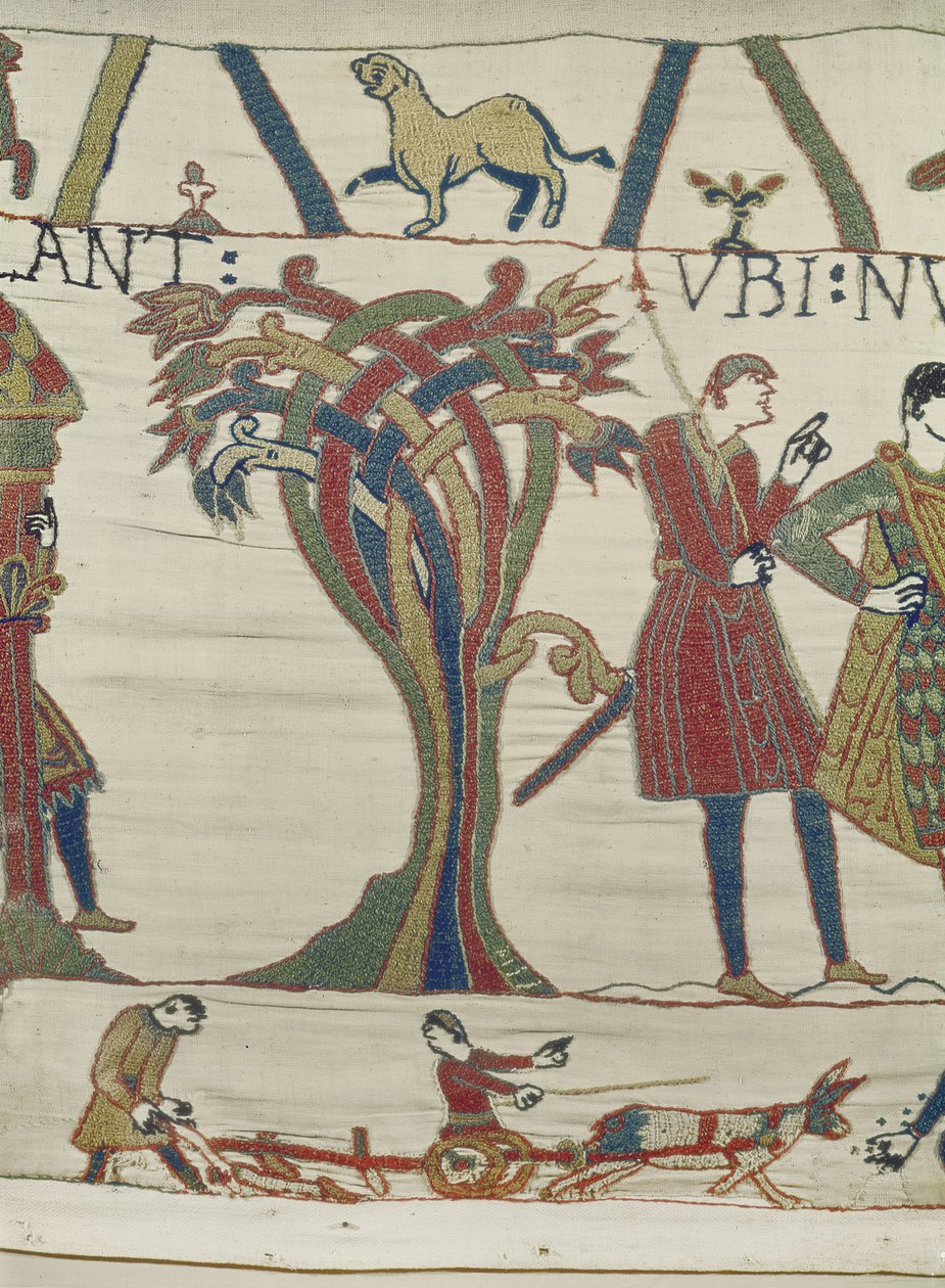 Wysłannicy księcia Williama przybywają do hrabiego Guy de Ponthieu, Bayeux Tapestry autorstwa Unbekannt Unbekannt
