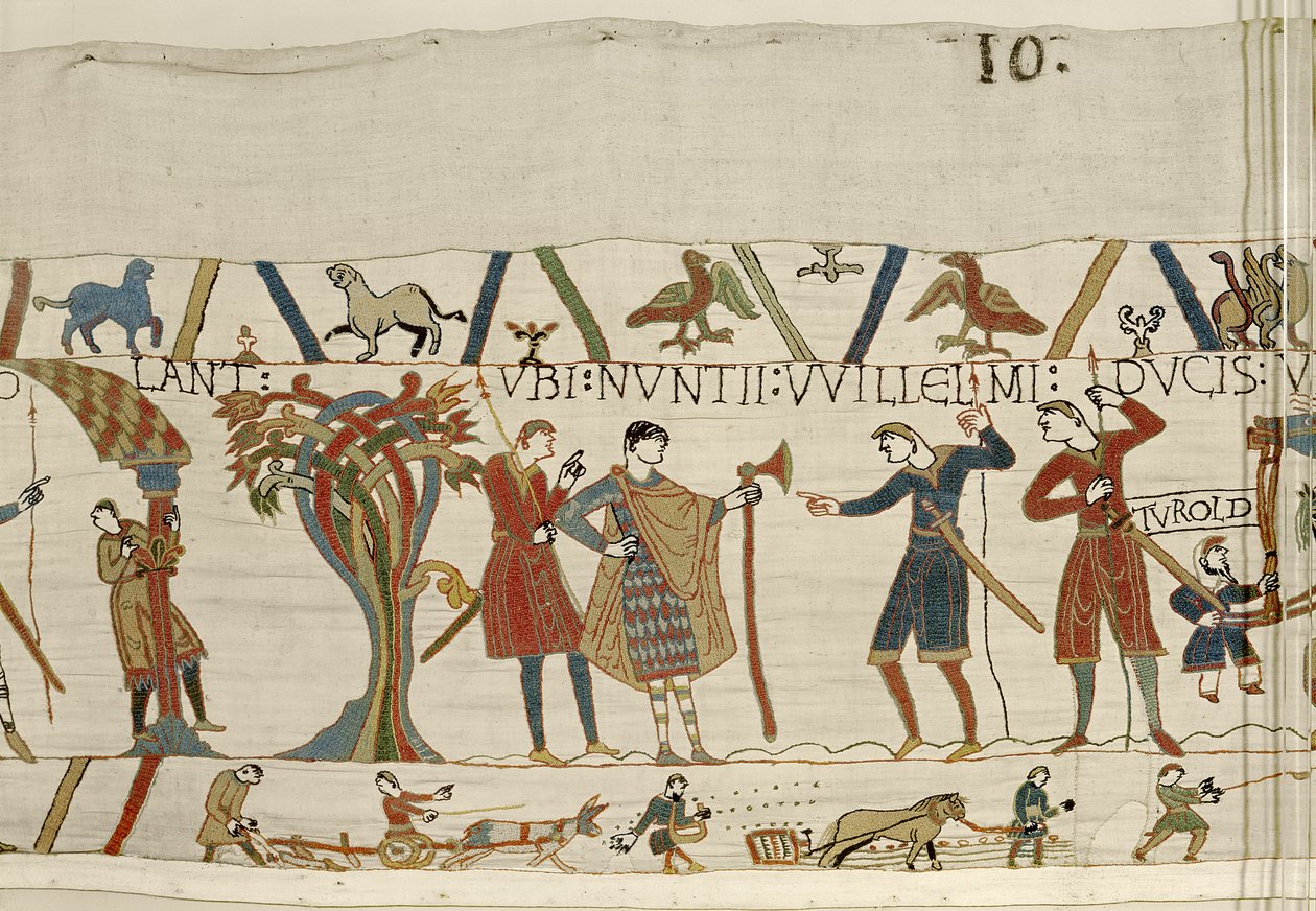 Wysłannicy księcia Wilhelma zostają wysłani do hrabiego Guya Ponthieu, Bayeux Tapestry autorstwa Unbekannt Unbekannt