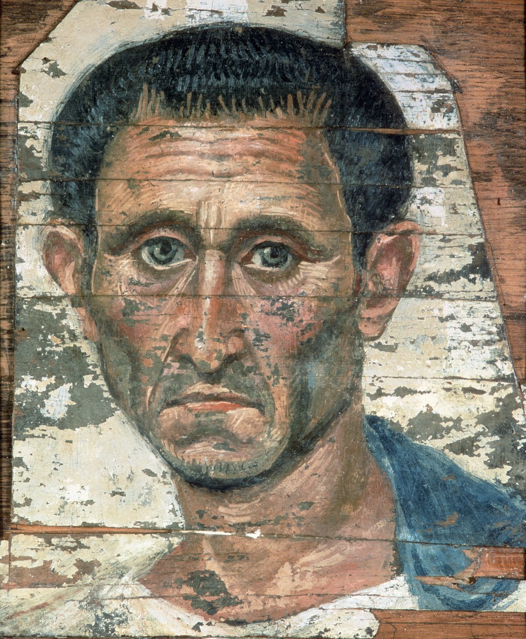 Fajumski portret mężczyzny w niebieskim płaszczu, Trajanic, ok. 98-117 autorstwa Unbekannt Unbekannt