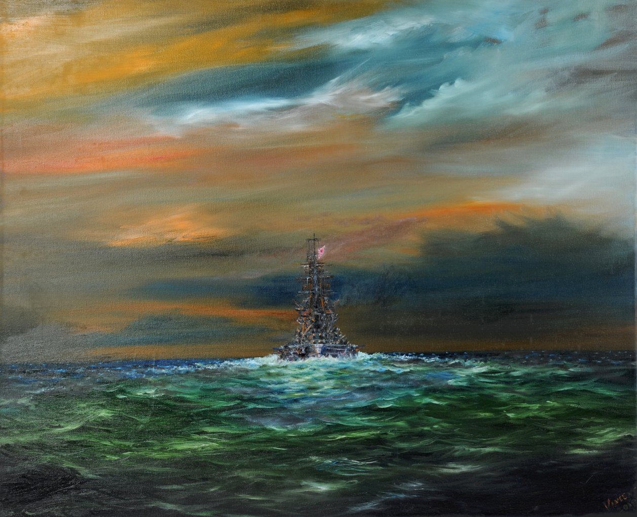 IJN Yamashiro zmierza do 7. floty USA, 24 października 1944, 2018, autorstwa Unbekannt Unbekannt