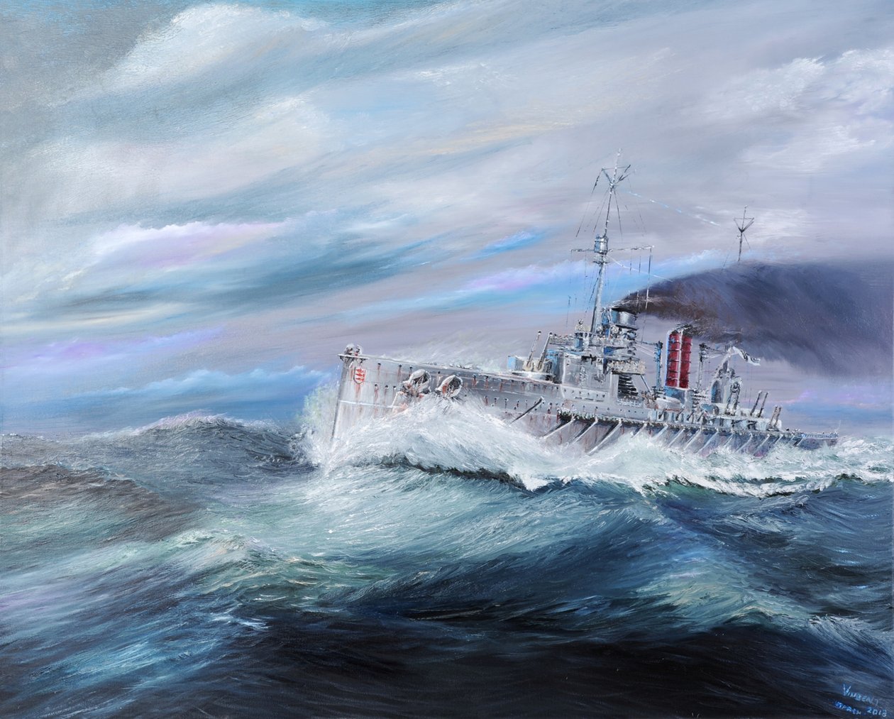 SMS Seydlitz wjeżdża do Jutlandii 14:15 31 maja 1916, 2018, autorstwa Unbekannt Unbekannt