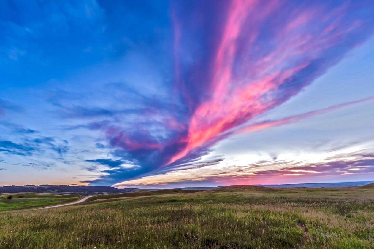 Zachód słońca na Ranczu Reesor, na skraju Cypress Hills, na granicy Alberta-Saskatchewan, 4 lipca 2014 autorstwa Unbekannt Unbekannt