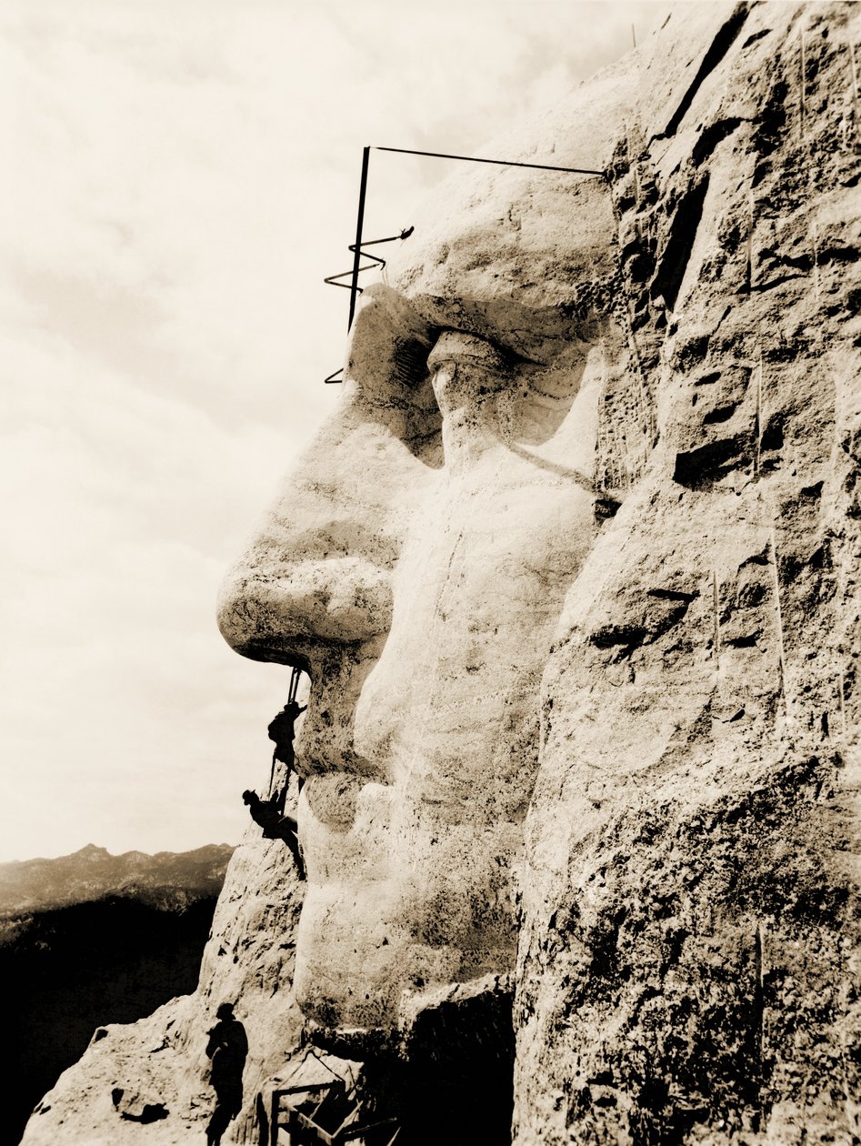 Budowa Pomnika Narodowego Mount Rushmore, detal George