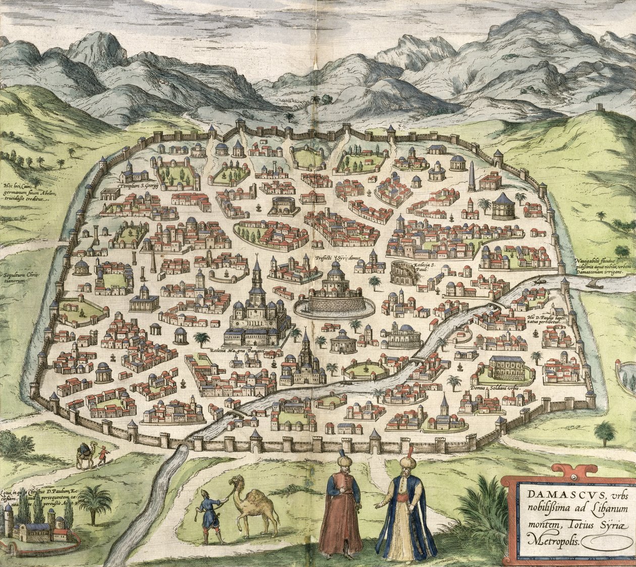 Plan miasta Damaszek, Syria, 1620 autorstwa Unbekannt Unbekannt