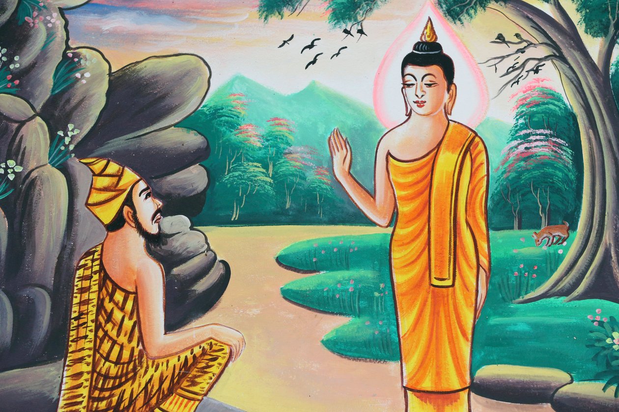 20151103, Kasi, Laos : Obraz przedstawiający historię życia Buddy Siakjamuniego autorstwa Unbekannt