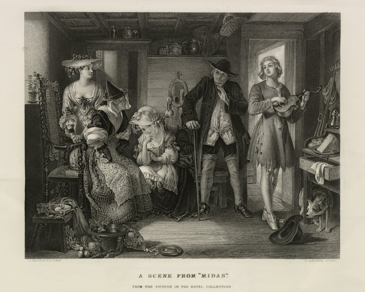 Scena z Midasa, Wielka Brytania, ok. 1850 r. (rycina) autorstwa Unbekannter Künstler