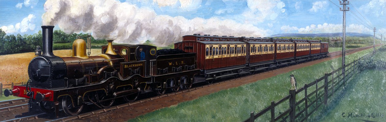 Pociąg West Lancashire Railway ciągnięty przez lokomotywę „Blackburn” autorstwa Unbekannt