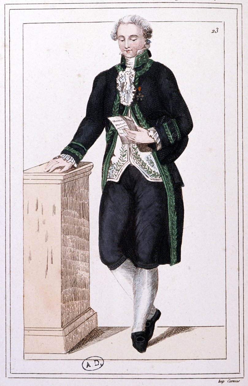 Członek Instytutu w czasach I Cesarstwa, ok. 1810 r. (rycina) autorstwa Unbekannter Künstler