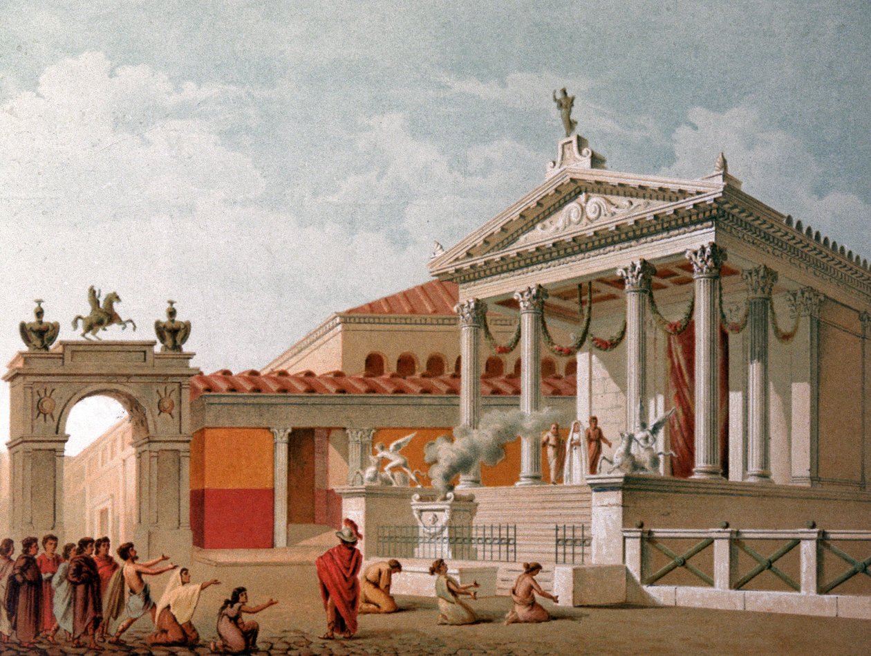 Świątynia w Pompejach autorstwa Unbekannter Künstler