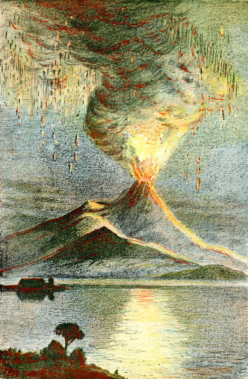 Wulkan w trakcie erupcji autorstwa Unbekannter Künstler