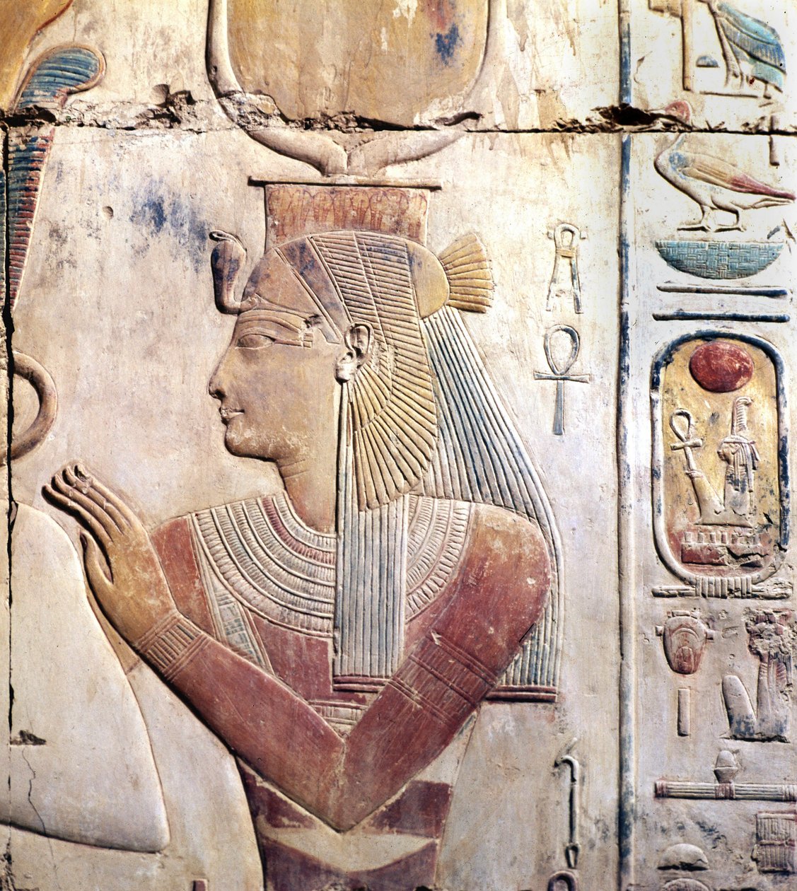 Abydos w Egipcie: Świątynia Ozyriaka Seti (Seti) I, Bogini ISIS. autorstwa Leopold Blonder